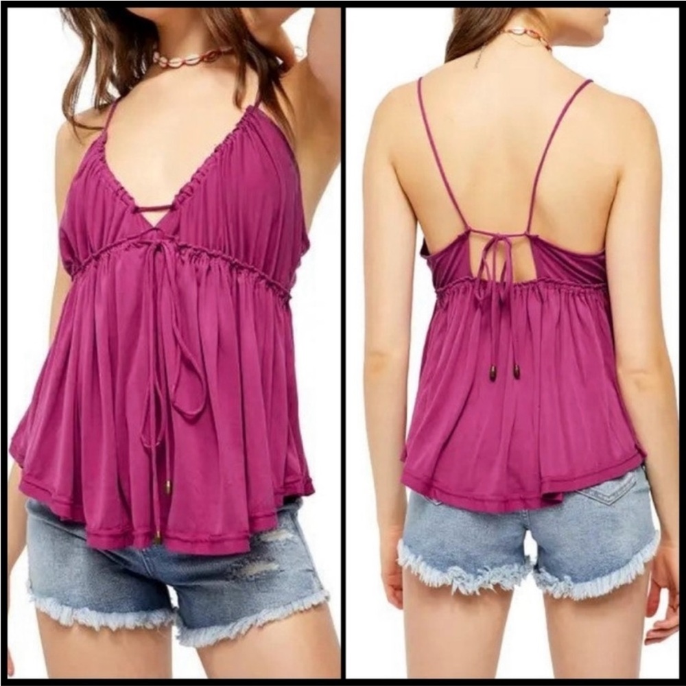Free People Sundrop Magenta Tank Top Cami size M, Medium!!  EUC!  Like NEW!
